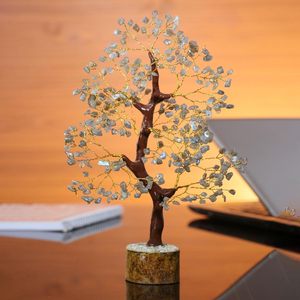 Wholesale Handmade 300-Chip Labradorite <b>Tree</b> <b>Crystal</b> Bonsai Fortune Money Home Decoration Good Luck Stone Gift New Year Souvenir - Product Image 4