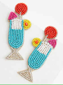 Pendientes de Bisutería de Moda, Pendientes Bordados Hechos a Mano con Cuentas para Mujeres y Niñas de la India - Product Image 3