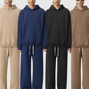 Sweat à capuche en relief de haute qualité 350GSM Sweats à capuche pour hommes surdimensionnés en coton épais Sweat à capuche polaire Streetwear blanc - Product Image 1