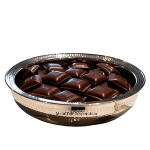Vente chaude Premium Qualité Martelé Argent Chocolat Dates Poli En Acier Inoxydable En Métal Bols De Fruits Pièce Maîtresse Décorative - Product Image 1