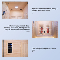 Sauna infrarouge commercial en bois pour 2 personnes, contrôleur de sauna portable, salle de vapeur