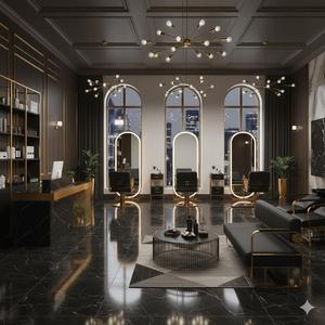 Muebles Modernos para Salón de Barbería, Juego Completo en Madera, para Centros Comerciales, Hoteles, Gimnasios y Apartamentos - Product Image 3