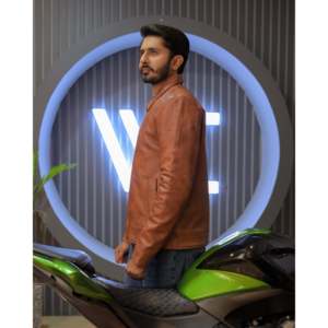 Ionic Brown Leather Motorcycle & Auto <b>Racing</b> <b>Jacket</b> (Sf001) - Product Image 2