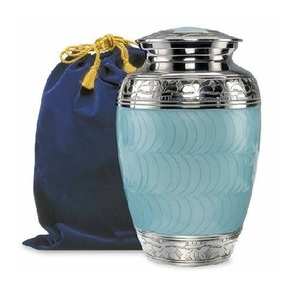 Blue Cremation <b>Urn</b> for Adult Ashes for Aluminium Handmade Cremation <b>Urn</b> for Human Ashes <b>Large</b> Elite Blue <b>Urn</b> a Perfect - Product Image 3