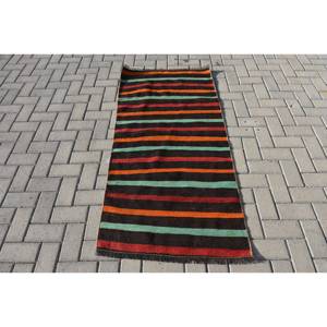 Alfombra turca clásica moderna de 2,6x5,4 pies, látex de lana de retales negros para entrada, técnica Jacquard, pasillo rectangular abstracto - Product Image 1