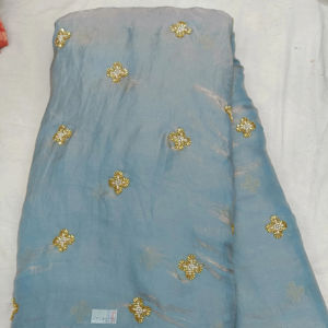 Tela bordada de trabajo de seda espacial hecha de material lehenga elegante - Product Image 1