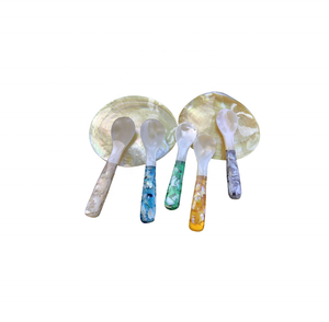 Cuchara y tenedor de postre de nácar natural respetuoso con el medio ambiente de Vietnam para vajilla sostenible y exportación de regalos - Product Image 1