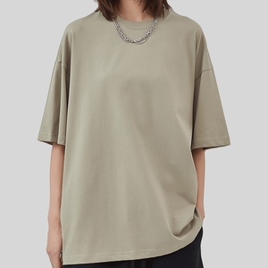 HONFIT Logo personalizzato di alta qualità Streetwear oversize girocollo T-Shirt da uomo 230Gsm cotone 100% Wash tinta unita T-Shirt da uomo - Product Image 2