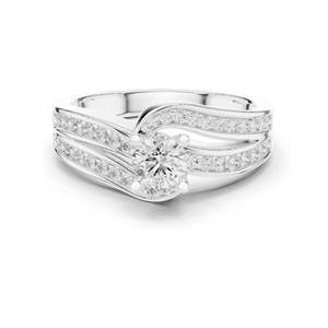 Bague de fiançailles pour femme avec diamant de laboratoire rond brillant de 0,92 carat, clarté VVS-VS EF, or 18 carats, 14 carats, 10 carats et argent 925 - Product Image 1
