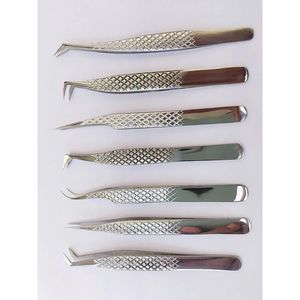 ชุดแหนบต่อขนตา7ชิ้นชุดแหนบปลายโค้งสแตนเลสแบบตรงและแบบแยกขนตาสำหรับช่างทำผมร้านเสริมสวย - Product Image 6