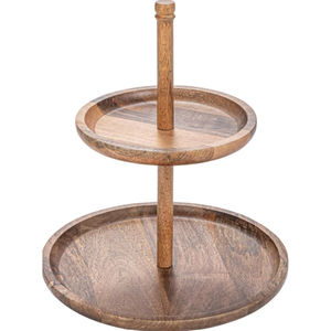 Handcrafted Sheesham Wood 2 Tier Cake Stand Round Wooden Cupcake Dessert Display Stand Elegant For Wedding Birthday Party - Product Image 2