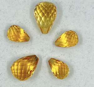 En vrac naturel Citrine poires larme Briolette à facettes jaune pierres précieuses en vrac Jaipur fabricant Quartz bijoux novembre naissance - Product Image 4