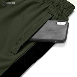 Oem Custom Men's Casual Gym Shorts <b>Black</b> Polyester Print Pattern Plain Dyed Breathable Quick Dry Mid Drawstring Closure Fitness - Product Image 4