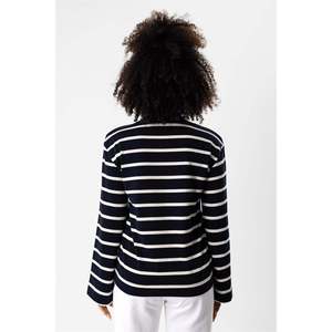 Sudadera a Rayas con Bordado Frontal y Hombros Acolchados - Product Image 5