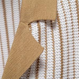 Polo de malla a rayas para hombre 2025-Top de punto con panel de contraste transpirable con cuello vuelto - Product Image 2