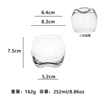 Verre cristallin simple monocouche en forme d'œuf, transparent, résistant à la chaleur, fait main, minimaliste, couleur unie, bombé