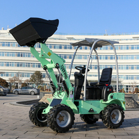 Tout nouveau 480kg Mini pelle de jardin ferme Compact 1000kg petite chargeuse sur pneus à batterie au Lithium électrique avec toit