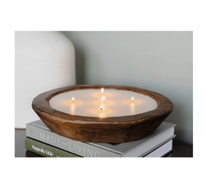 Rustic Wooden Dough Bowl Candle Holder Unique Candle Handmade Farmhouse Wood Dough Bowl Lowest Price - Product Image 5