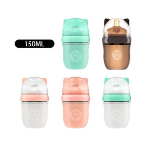 <span class=keywords><strong>Biberon</strong></span> en silicone pour bébé avec logo personnalisé, sans BPA, large bouche, <span class=keywords><strong>anti</strong></span>-coliques, poignée de mamelon naturel, 0-12 mois - Product Image 2