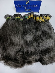 Cheveux bruts couleur grise naturelle cheveux vietnamiens en vrac, cheveux de bonne qualité - Product Image 3
