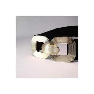Ceinture élastique pour femme avec boucle dorée, ceinture pour veste, ceinture pour chemise, ceinture pour robe - NOIR - Product Image 3