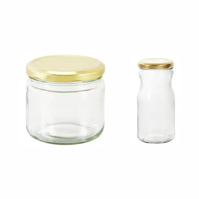 透明な31 mlミニ空のガラス瓶、ラグとスクリューキャップ付きプレミアムおよびリサイクルガラス製品はインドから製造されています