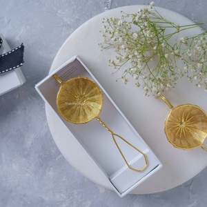 Colador de té de latón de cobre y plata con Infusor de utensilios de cocina tejido a mano de mango largo para colador de hierbas de hojas sueltas - Product Image 2