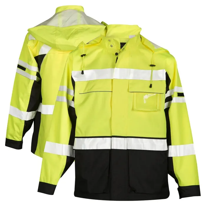 Nieuwe Aankomst Hi Vis Contrast Zwart Onderkant Ritssluiting Fleece Hoodie Custom Logo En Aangepaste Ontwerp Constructie Werk