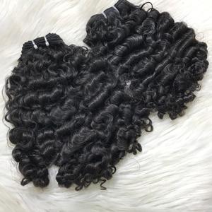 Burmese One Donor Virgin Hair Bundle Raw Black Jerry Curl <b>Toupee</b> for Black Women - Product Image 1