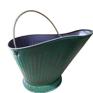 Seau à charbon galvanisé au design attrayant Parfait pour le stockage du bois à l'intérieur et à l'extérieur Supports d'accessoires pour foyers en métal - Product Image 1