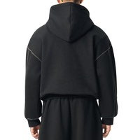 Sweat à capuche OEM personnalisé pour homme, coupe ample, épaules tombantes, style streetwear, surdimensionné, en tissu épais, avec surpiqûres contrastées