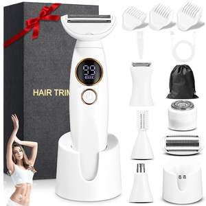Rasoir électrique rechargeable 5-en-1 avec chargement USB, épilateur intime pour le corps, les aisselles, le maillot, les sourcils, le nez, rasoir rotatif pour utilisation en camping-car - Product Image 3