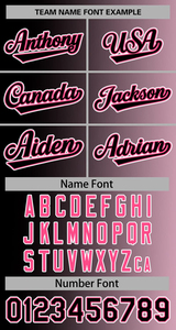 Camiseta de Béisbol Rosa y Negra Estampada al por Mayor, Nombre y Número Personalizados, Transpirable, Absorbe la Humedad, Manga Corta, Ropa Deportiva de Equipo 100% - Product Image 3