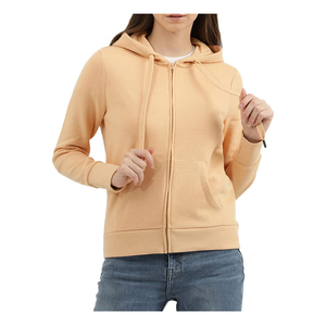 Sudadera informal de invierno de manga larga para mujer, ropa para correr con capucha y logotipo frontal, sudaderas con capucha con cremallera de poliéster personalizadas al por mayor - Product Image 1