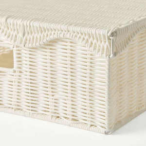 Boîte de rangement en rotin écologique tissée à la main avec couvercle, organisateur en osier naturel, application décorative pour la maison, fabriquée par VgreenArt - Product Image 1