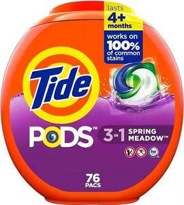 Bulk Tide Détergent PODS 76 Pacs Spring Meadow HE Safe Formule 3-en-1 pour un nettoyage en profondeur et une fraîcheur - Product Image 1