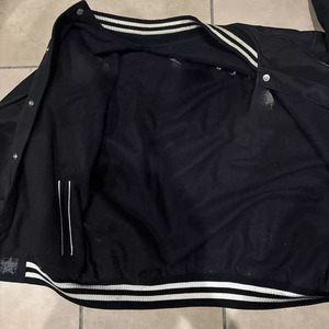 New Plus Size Men's Custom Canvas Satin Front Embroidery Unisex Sports Windproof Button Varsity <b>Jacket</b> Custom Logo <b>Fleece</b> <b>Lining</b> - Product Image 3