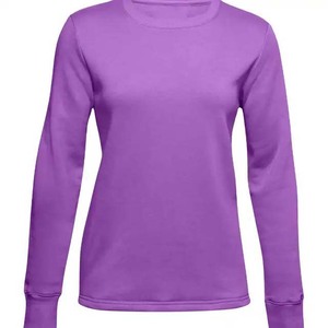 2025 Wholesale Hot Sale Crew Neck Women's Pullover <b>Sweatshirt</b> <b>Long</b> Sleeve Solid Color Cotton <b>Sweatshirt</b> for Women's Winter Wear - Product Image 1