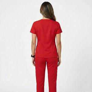 Ensemble de blouses d'infirmière avec logo personnalisé, uniformes médicaux pour femmes, vêtements de travail à l'hôpital, costumes chirurgicaux pour médecins et dentistes, ensemble de blouses extensible et ajusté - Product Image 4