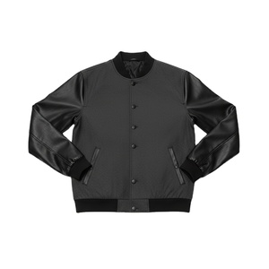 Veste décontractée pour homme grande taille, veste en polaire respirante à logo tricoté, veste boutonnée avec logo personnalisé, veste de baseball d'hiver - Product Image 1