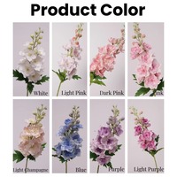 Ranting Delphinium Larkspur Plastik Artificial Real Touch Grosir untuk Dekorasi Bunga Pernikahan, Rumah, dan Paskah