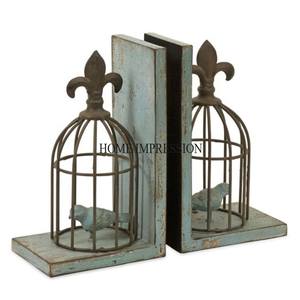 Metal de alta calidad estándar hecho con aspecto llamativo pájaros sentados en ramas con hojas diseñador Oficina y decoración del hogar sujetalibros - Product Image 5