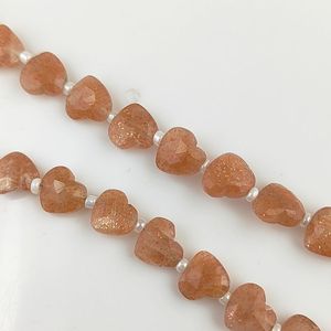 Fournisseurs indiens de brin de perles en forme de coeur de pierre de soleil - Product Image 3