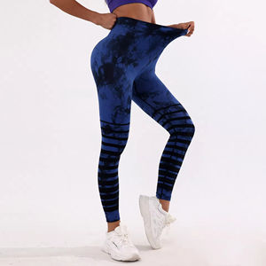 Leggings de Yoga a Rayas Tie Dye para Mujer, Venta al por Mayor Personalizada, Pantalones de Yoga Deportivos con Estampado Digital y Efecto Push-Up para Gimnasio y Fitness - Product Image 2