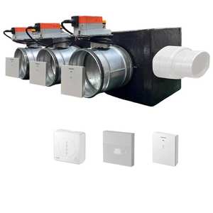 Système de climatisation domestique à plénum canalisé avec unité de commande de volets motorisés Wi-Fi 3 zones, interface Siemens, connexion VMC latérale - Product Image 1
