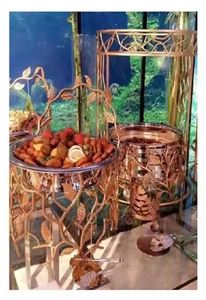 Chauffe-plat buffet en cuivre martelé de créateur pour occasions festives mariages hôtels restaurants fêtes - Product Image 2