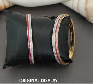 Ensemble de 2 bracelets fantaisie de style full stone pour fête, bijoux élégants en or poli pour femmes, mariages et fêtes - Product Image 1