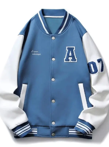 Chaqueta de béisbol para hombre Chaqueta de béisbol hecha de mangas de cuero y lana - Product Image 4