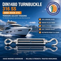 Tourniquet en acier inoxydable 316 DIN1480, crochet de 6 mm, vis de gréement, tendeur de corde, accessoires de bateau, kayak, yacht