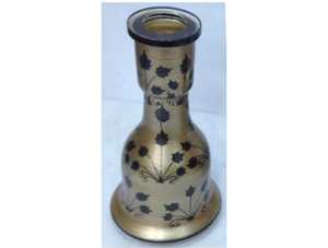 Lujo Único Artístico Oro Floral Shisha Hookah Base de vidrio Jarrón Lacquer Technics - Product Image 4